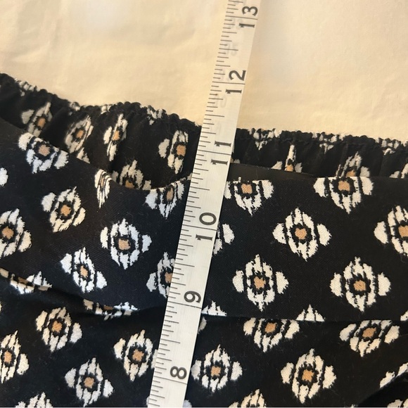 LOFT Wide Leg Pants The Pull On Black White Geometric Cropped Small Petite - Picture 10 of 13